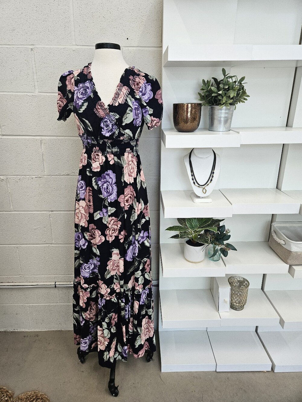 Surplice Bust Empire Waist Maxi Dress